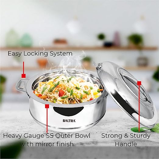 Baltra Royal Hot Case Stainless steel Casserole/Box/chapati Roti Case 4000 ml Baltra Royal Hot Case Stainless steel Casserole/Box/chapati Roti Case 4000 ml